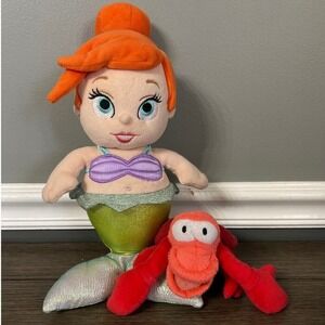 Disney Parks Disney Babies Little Mermaid Ariel Plush w/ Sebastian